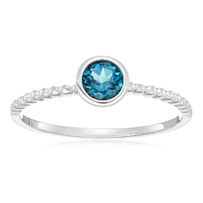 Classic gemstone rings in timeless gold bands never fade-10k White Gold London Blue Topaz Ring