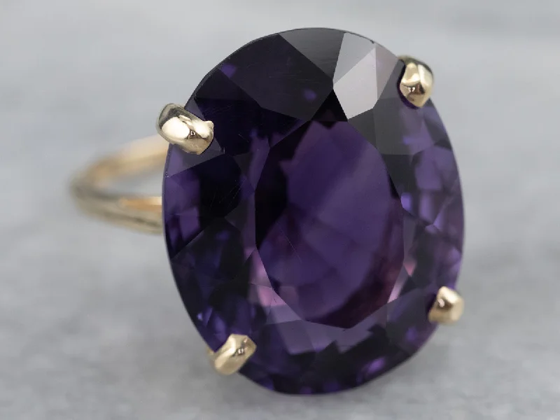 Classic gemstone rings in timeless gold bands never fade-Gold Amethyst Statement Ring