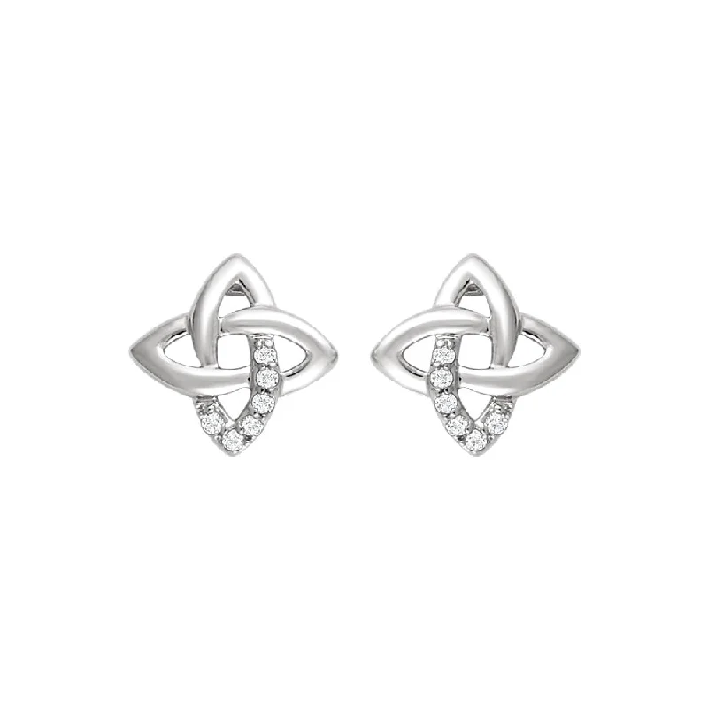 12mm Diamond Crisscross Post Earrings in Sterling Silver