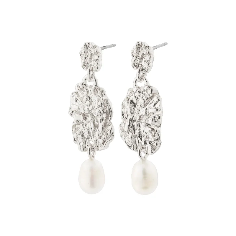 Multi-layered drop earrings with cascading elements for a dramatic and eye-catching look -TRUE earrings silver-plated