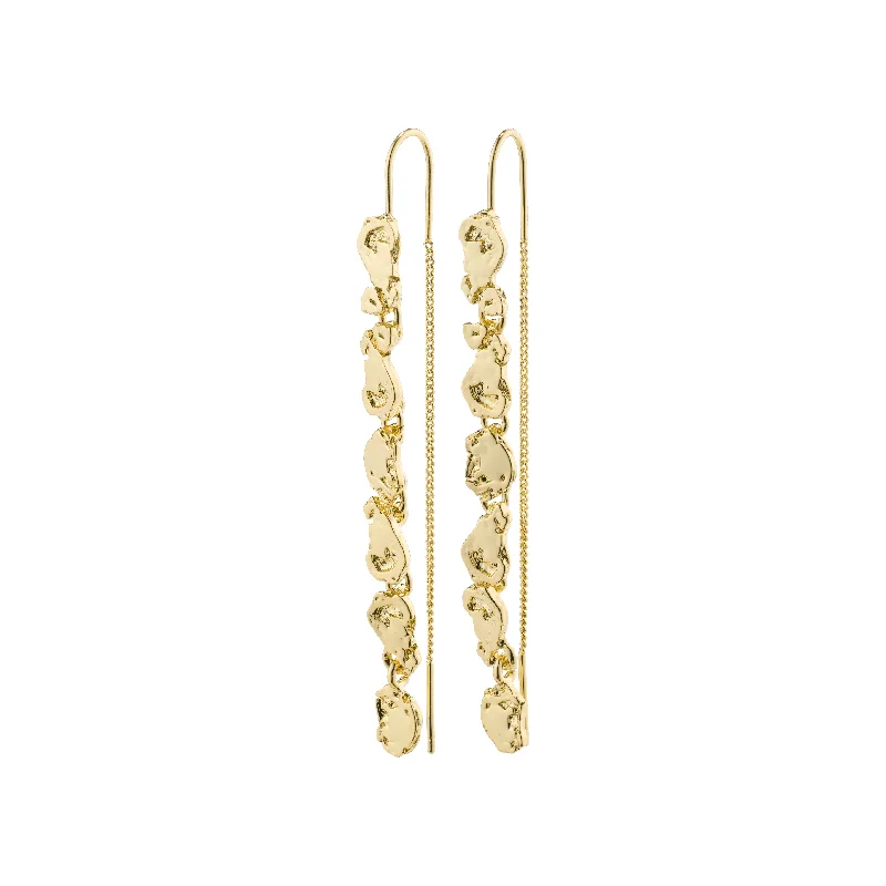 Long drop earrings with cascading layers for a bold and glamorous statement -THANKFUL long chain earrings gold-plated