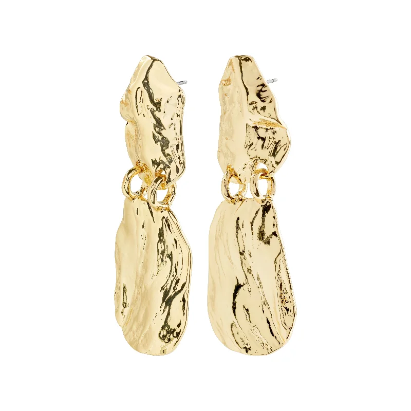 Drop earrings with natural stone designs for a unique, earthy vibe and style -BLOOM earrings gold-plated