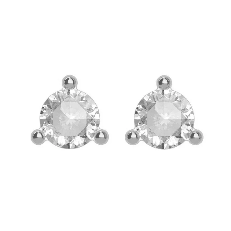 14k White Gold Rose-Cut Diamond (VS2/SI1, G-H) Post Earrings