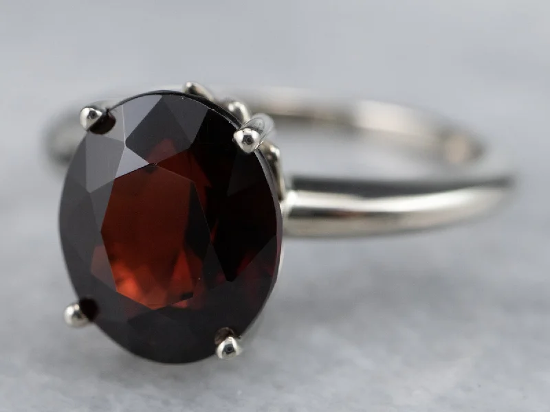 She adored her handcrafted gemstone rings with natural turquoise-Sleek Pyrope Garnet Solitaire Ring