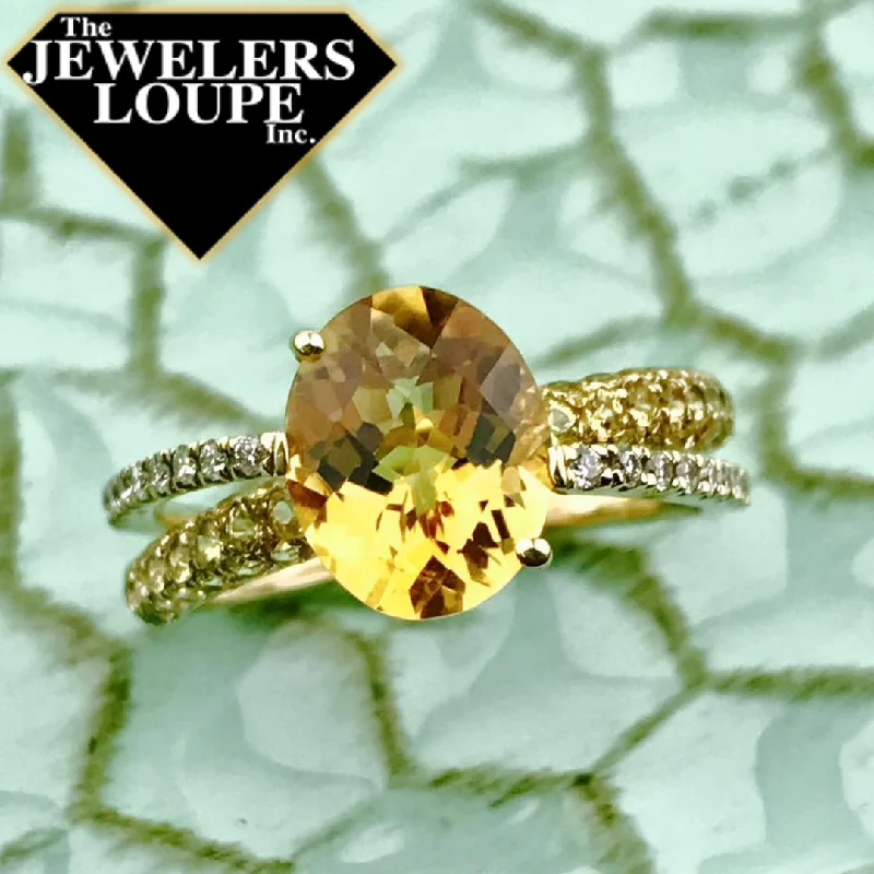 Bespoke gemstone rings tailored to preferences took weeks to make-14K Yellow Gold Diamond, Citrine and Yellow Sapphire Ring (79664)