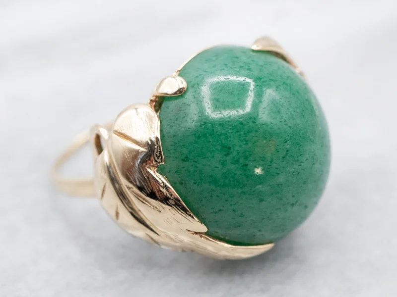 Affordable gemstone rings under fifty dollars surprised her greatly-Botanical Gold Aventurine Ring