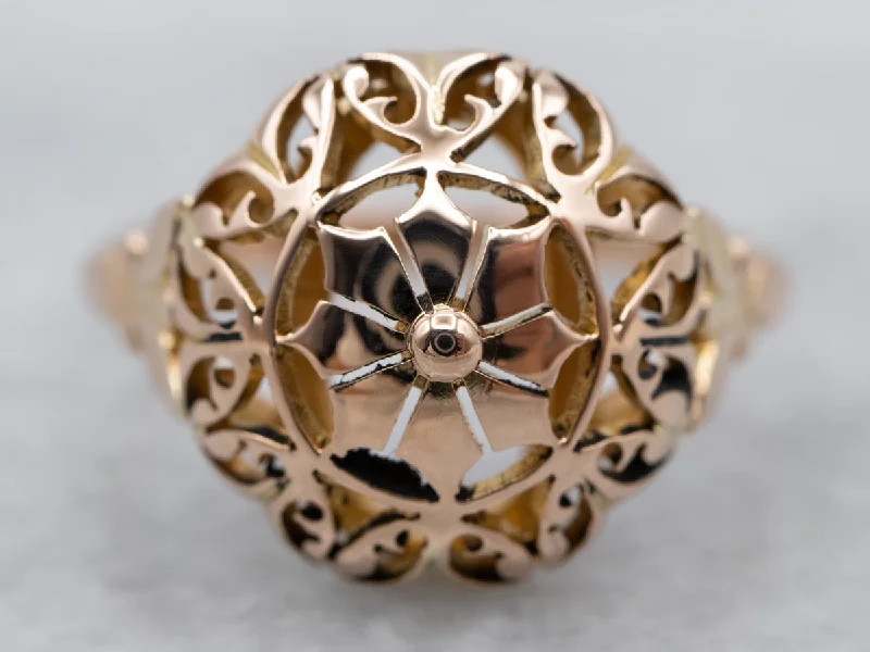 They ordered custom gemstone rings designed for special occasions-Gold Filigree Mandala Ring