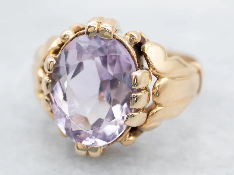 Ethical gemstone rings sourced from sustainable mines gained traction-Pretty Vintage Amethyst Solitaire Ring