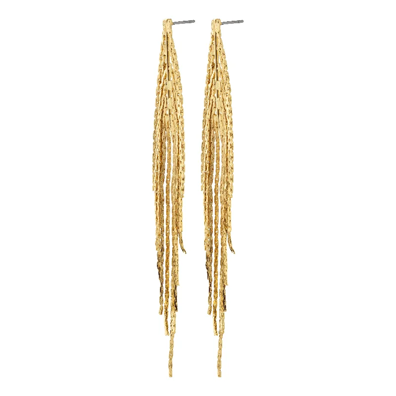 Drop earrings with dangling charms and beads for a playful and whimsical effect -CARMEN waterfall earrings gold-plated