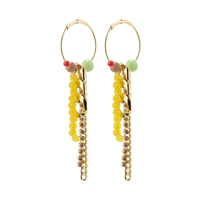 Vintage-inspired drop earrings featuring antique designs for retro lovers and collectors -FIORELLA multicoloured hoop earrings gold-plated