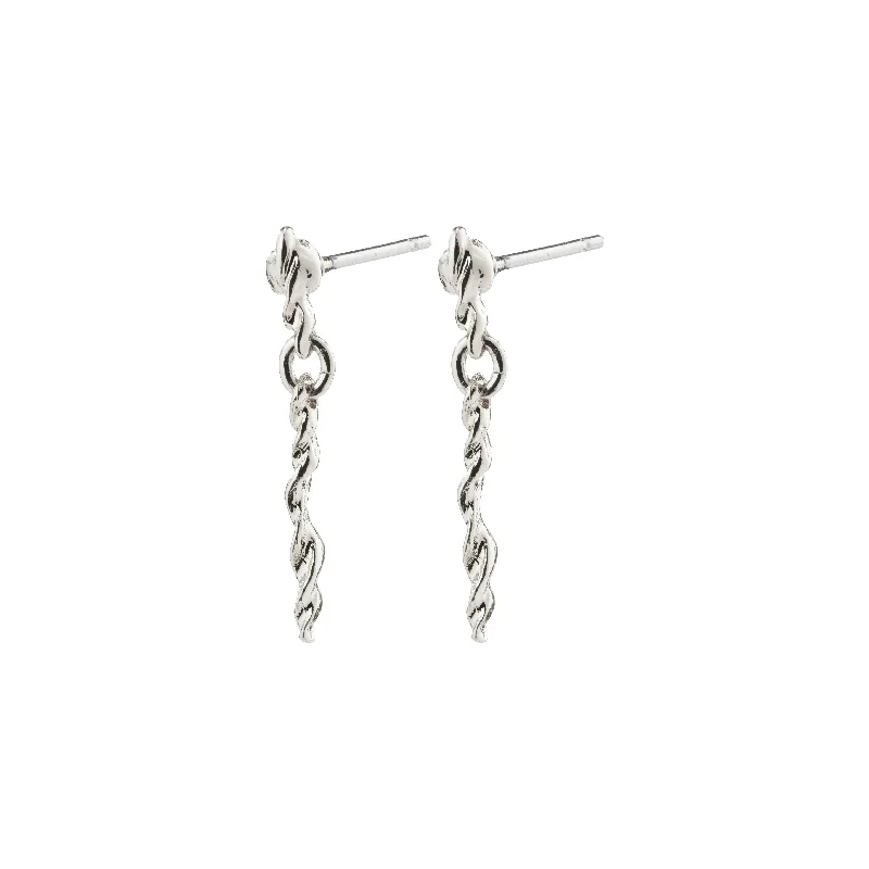 Minimalist drop earrings with simple designs for a clean and modern aesthetic -STORM earrings silver-plated