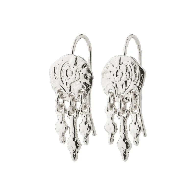 Drop earrings with dangling charms and beads for a playful and whimsical effect -STEFANIA earrings silver-plated