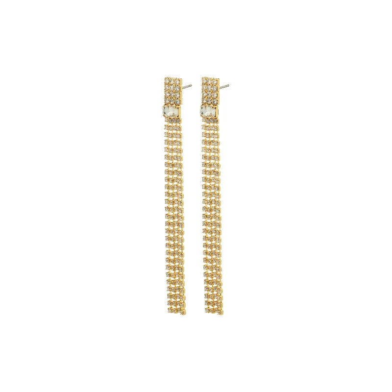 Drop earrings with floral designs featuring enamel detailing for a charming look -AVERIE crystal earrings gold-plated