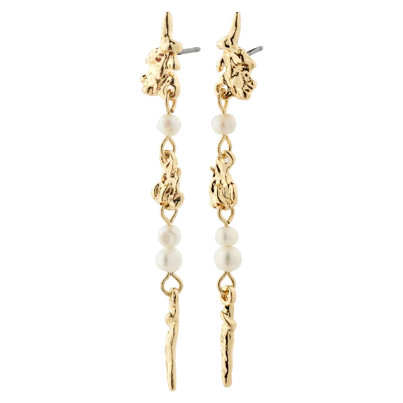 Affordable drop earrings with gemstone accents for adding color to outfits -CONSTANCE earrings gold-plated