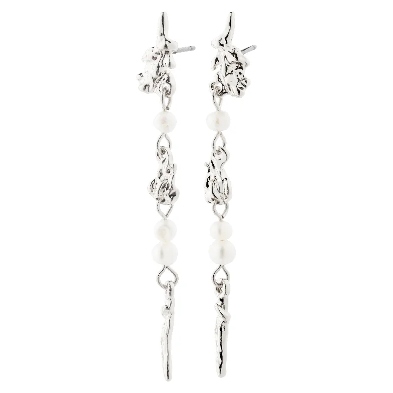 Drop earrings with diamond-like sparkle for added brilliance and sophisticated charm -CONSTANCE earrings silver-plated