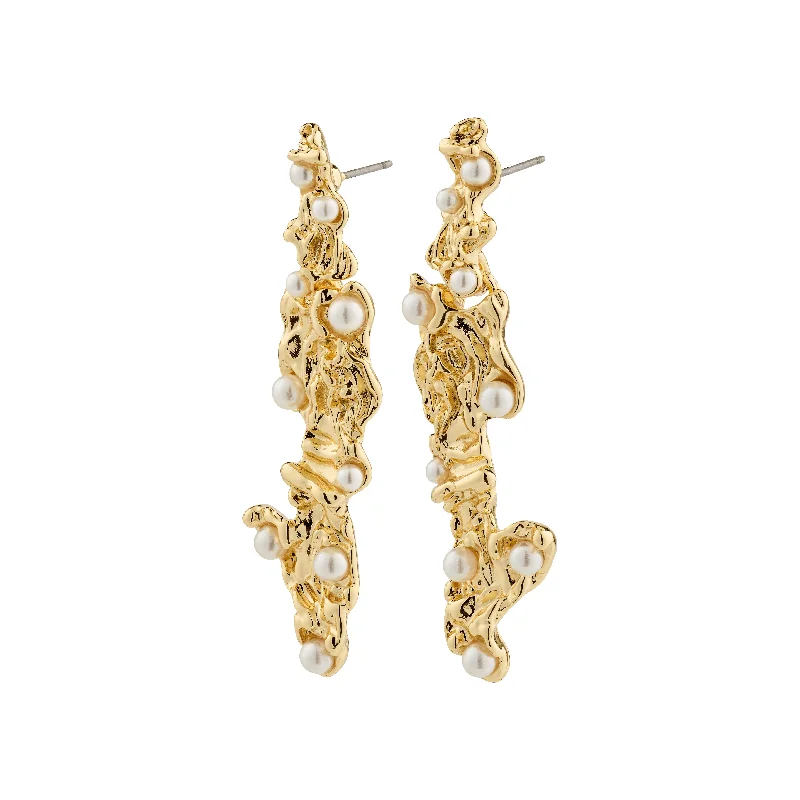 Drop earrings with geometric metal shapes for a bold and contemporary appearance -JUDE earrings gold-plated