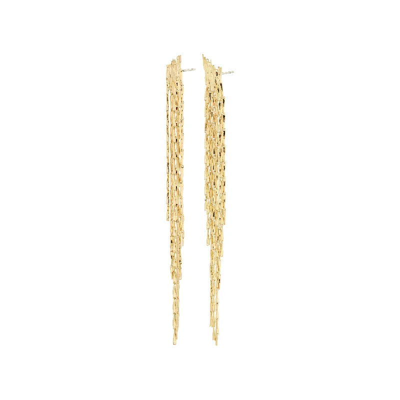 Drop earrings with square gemstone settings for a modern and structured aesthetic -ZENOBIA earrings gold-plated