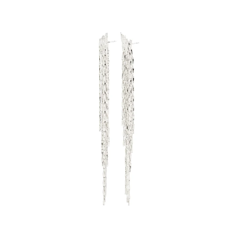 Elegant drop earrings with diamond-inspired stones for a luxurious and radiant finish -ZENOBIA earrings silver-plated