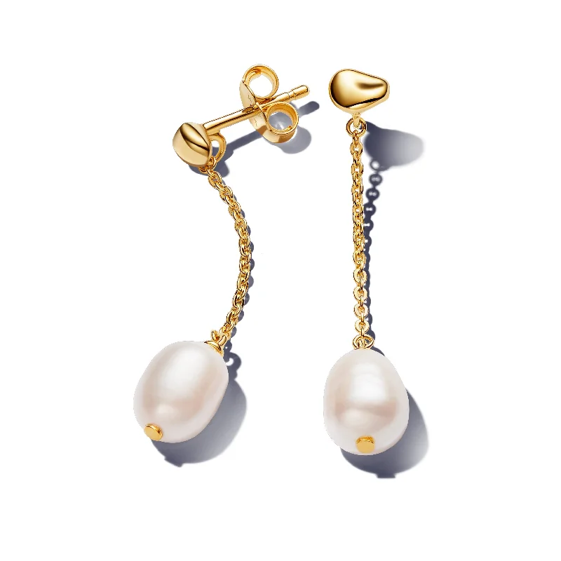 Drop earrings with pastel-colored stones for a soft and feminine look -Treated Freshwater Cultured Pearl Drop Earrings