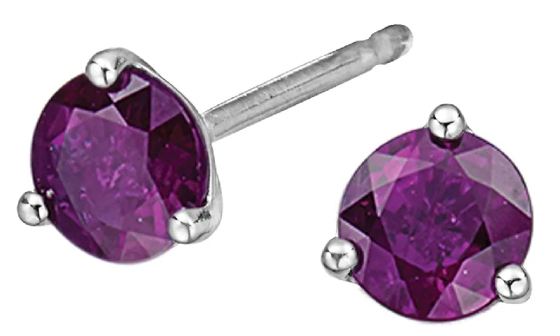 White Gold Amethyst Stud Earrings.