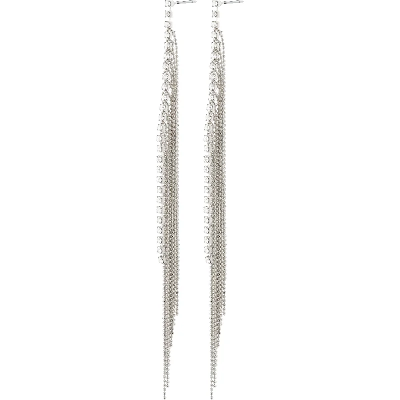 Drop earrings for formal events with crystal embellishments and elegant finishes -ANE crystal waterfall earrings silver-plated