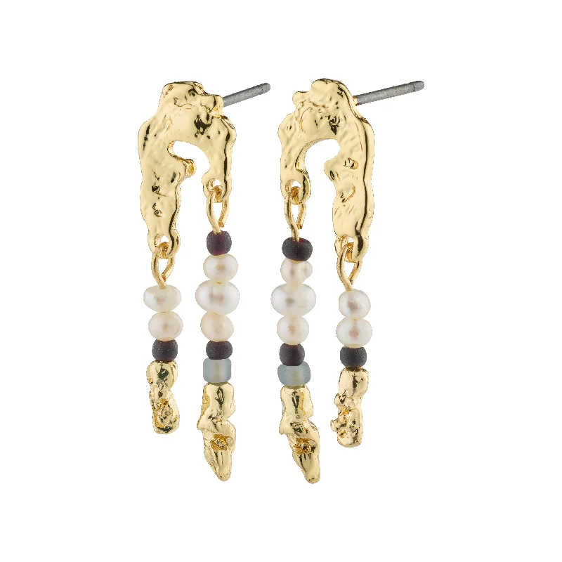 Drop earrings with twisted metal designs for a unique, artistic accessory -NIYA earrings multi-coloured/gold-plated