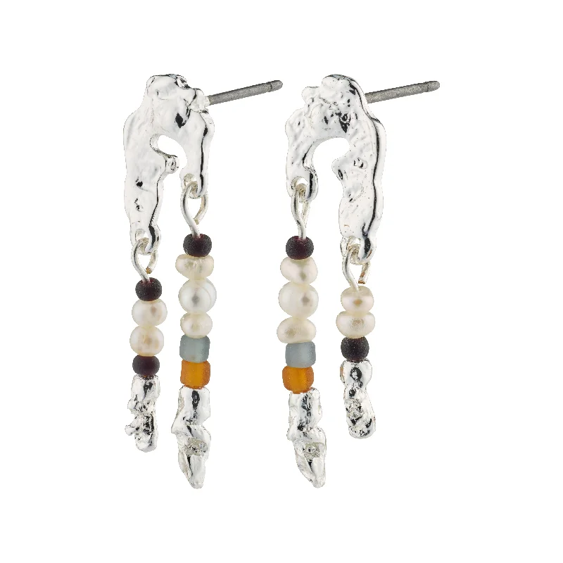 Drop earrings with abstract shapes for an artistic and contemporary style -NIYA earrings multi-coloured/silver-plated