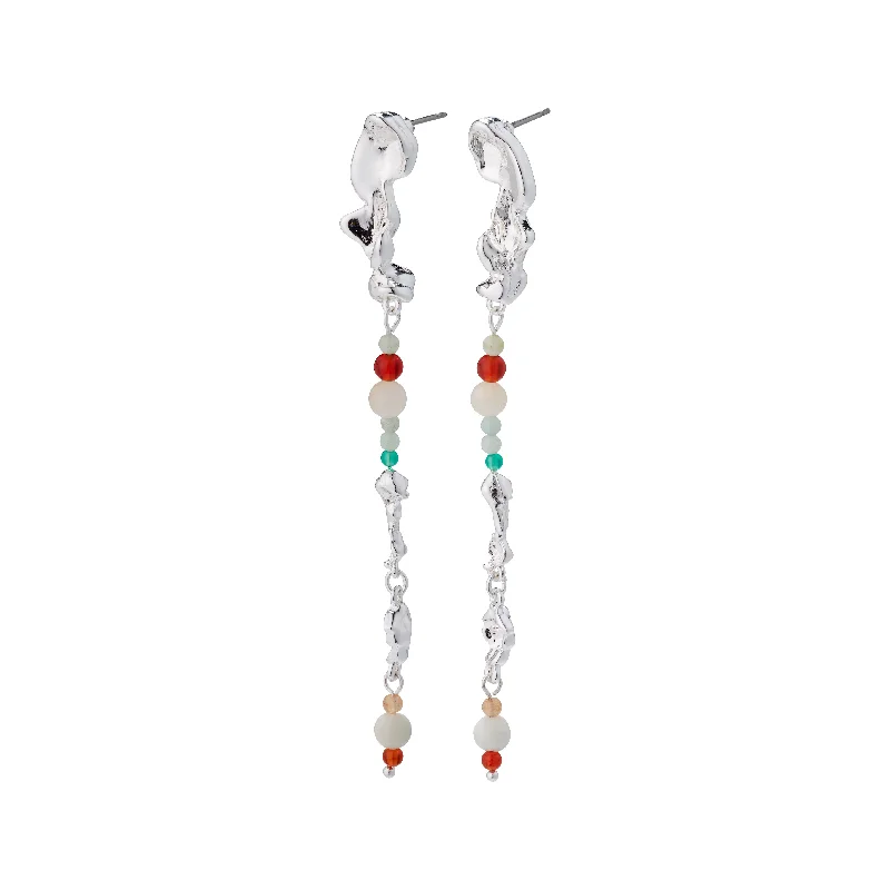 Unique drop earrings with gemstone clusters for a playful and chic appearance -NIYA earrings multi-coloured/silver-plated