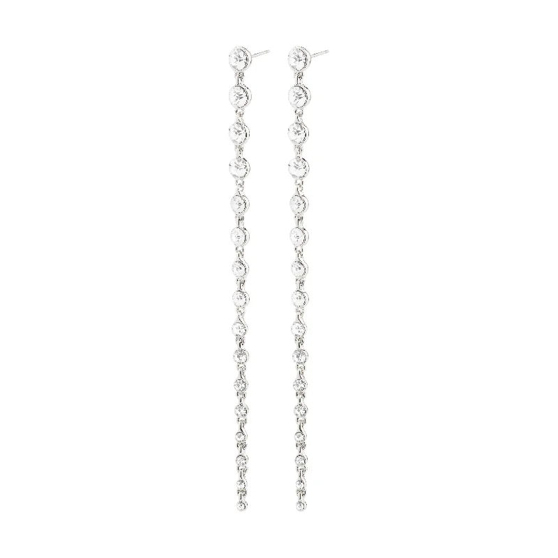 Drop earrings with dangling charms and beads for a playful and whimsical effect -REAGAN crystal earrings silver-plated