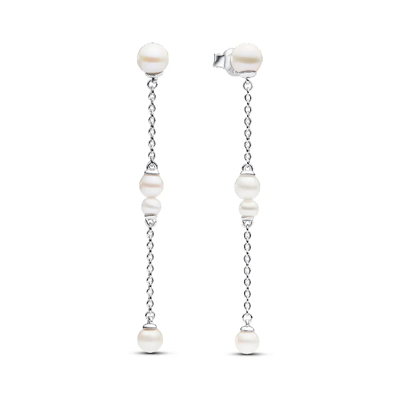 Drop earrings with semi-precious stones for natural beauty and elegant charm -Treated Freshwater Cultured Pearl Drop Earrings