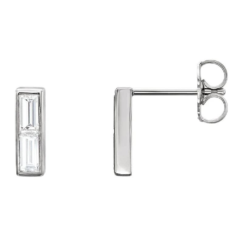 3 x 9mm 14k White Gold 1/2 CTW (G-H, I1) Diamond Earrings