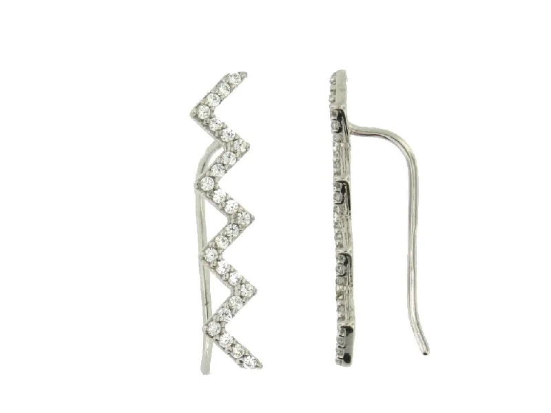 White Gold Cubic Zirconia Climber