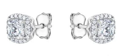 White Gold Cubic Zirconia Stud Earrings.