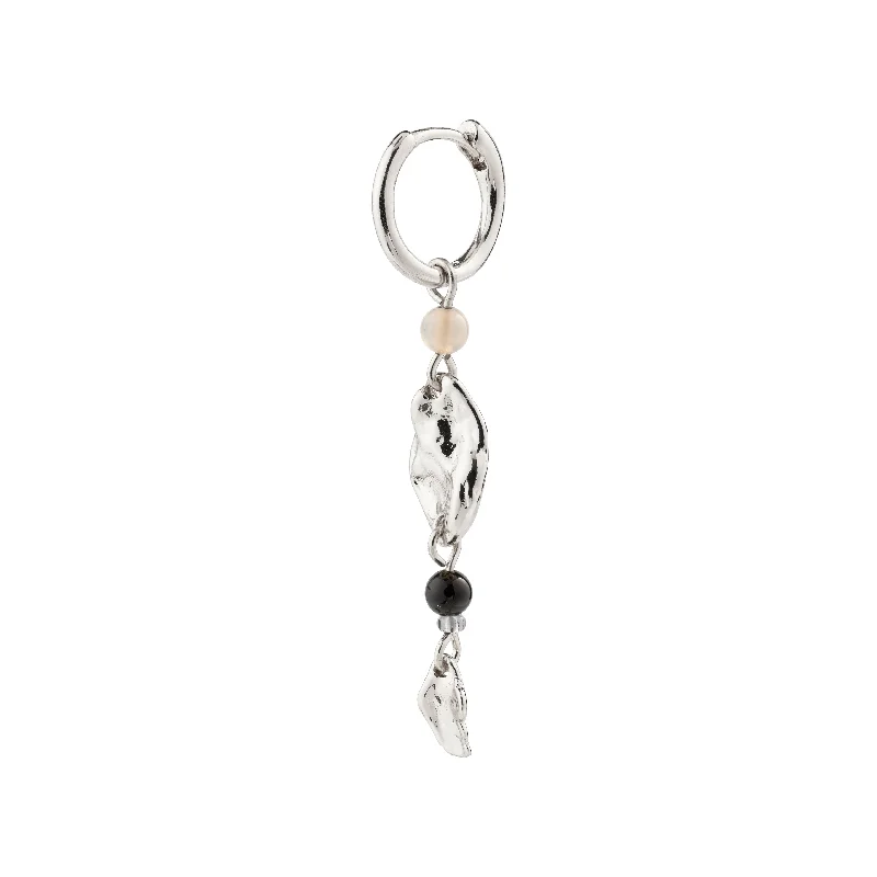 Drop earrings with adjustable hooks for a customizable fit and comfort -SARRA single earring silver-plated