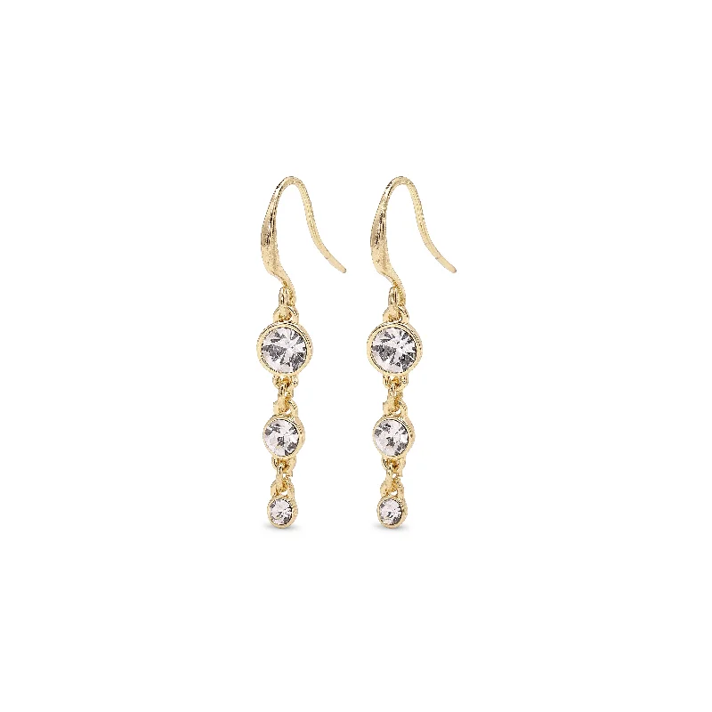 Silver drop earrings with elegant designs for brides looking for timeless jewelry -LUCIA crystal earrings gold-plated