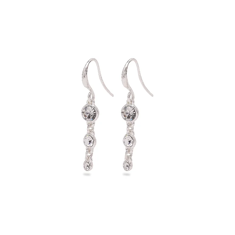 Drop earrings with sterling silver hooks for stylish and durable wear -LUCIA crystal earrings silver-plated