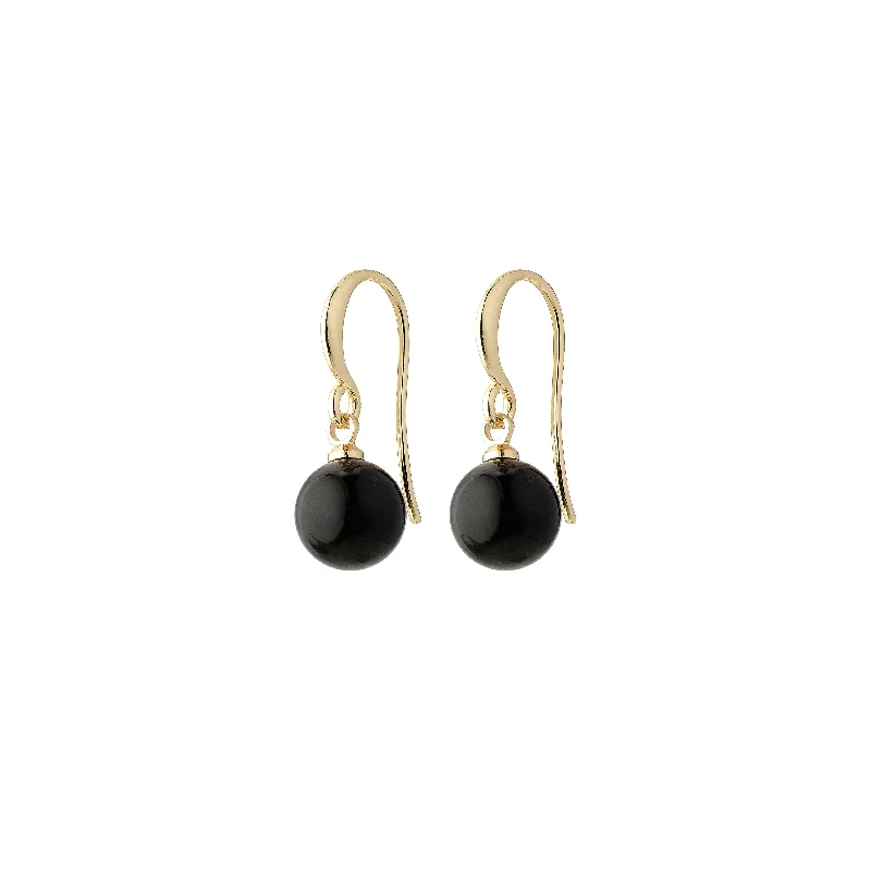 Drop earrings with cubic zirconia details for budget-friendly sparkle and style -GOLDIE black earrings gold-plated