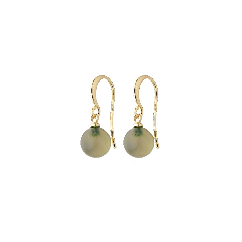 Drop earrings with sapphire gemstones for a bold and elegant pop of color -GOLDIE green earrings gold-plated