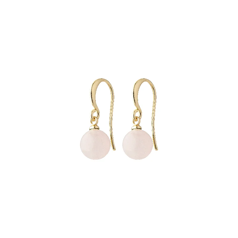 Drop earrings for summer outfits featuring seashells and beach-inspired designs -GOLDIE pink earrings gold-plated