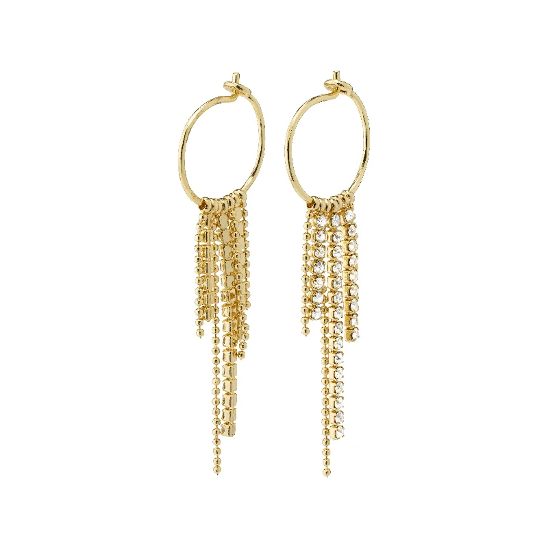 Drop earrings with mixed-metal finishes for a modern and versatile look -MAJA crystal waterfall hoop earrings gold-plated