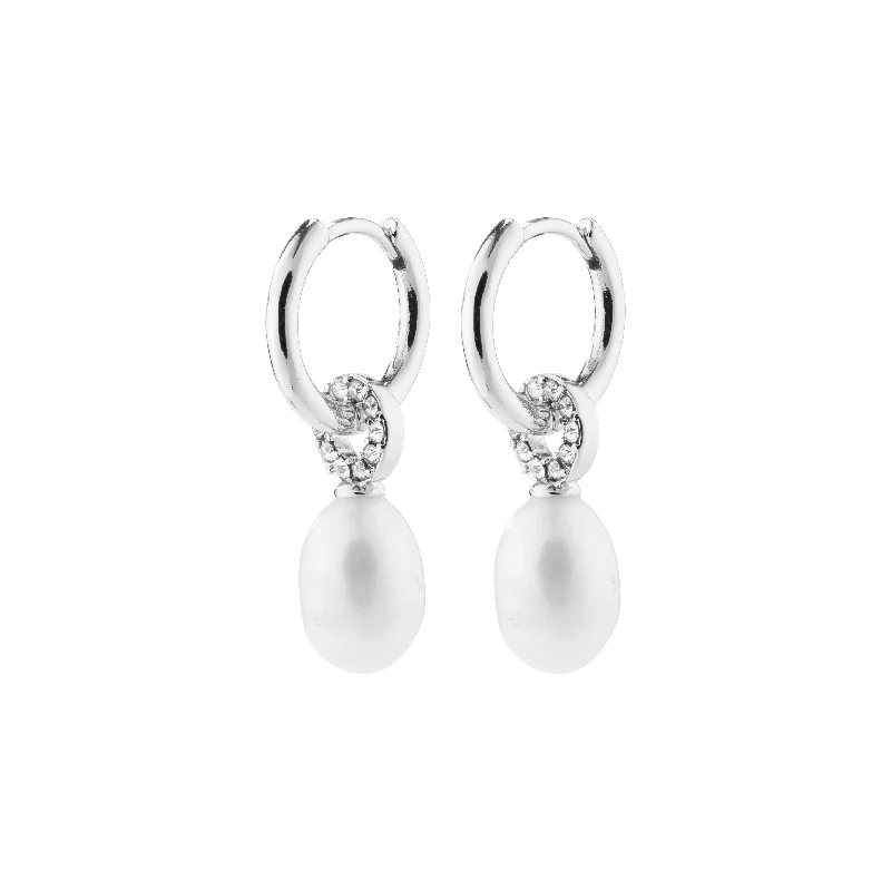 Drop earrings with silver or gold finish for versatile jewelry matching with outfits -BAKER freshwater pearl earrings silver-plated