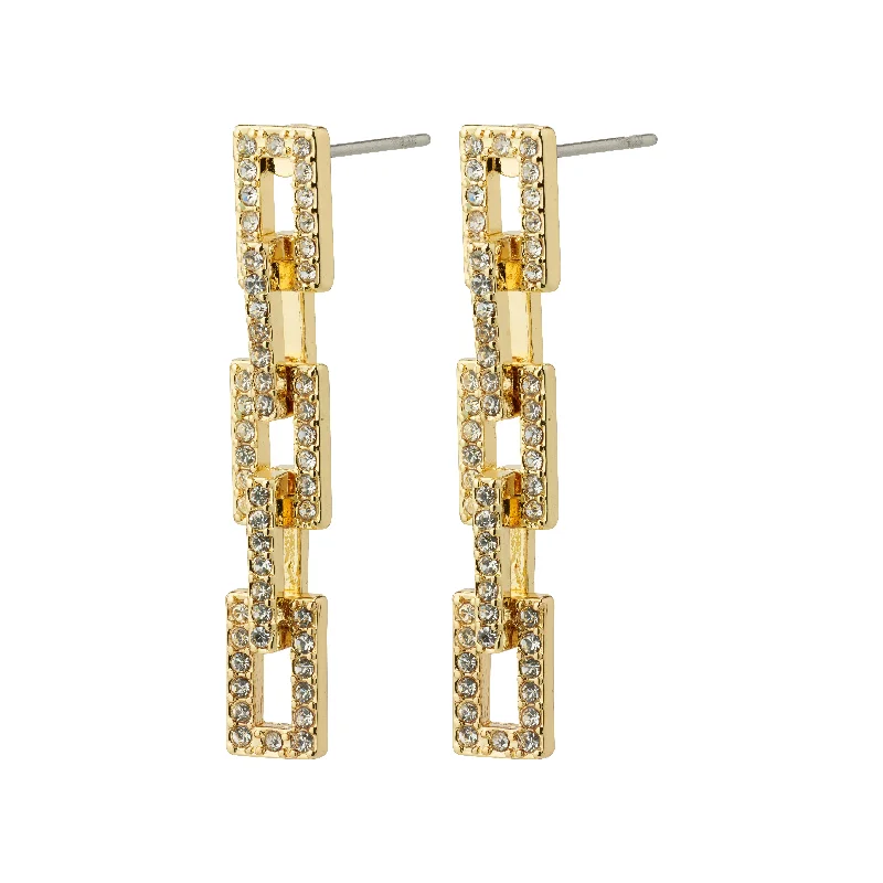 Drop earrings with dangling charms and beads for a playful and whimsical effect -COBY crystal earrings gold-plated