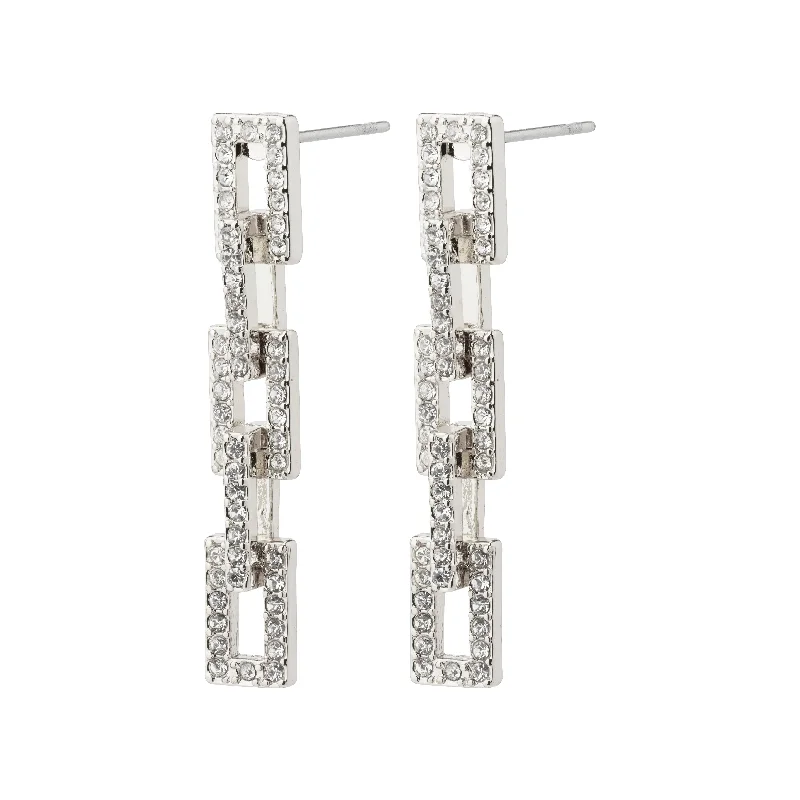 Drop earrings for party wear with bold and attention-grabbing designs -COBY crystal earrings silver-plated