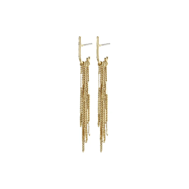 Fashionable drop earrings with a mix of metal and stone for added contrast -KAYLEE earrings gold-plated