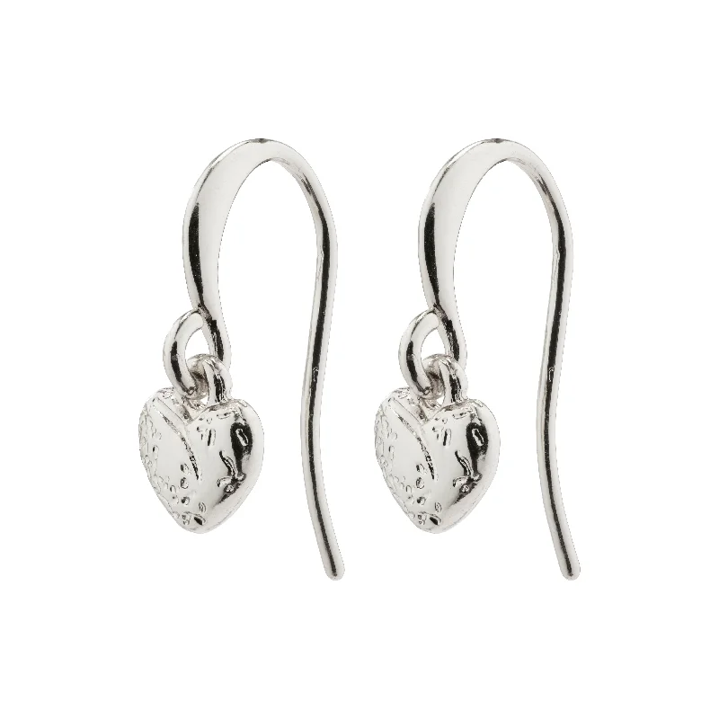 Crystal drop earrings for bridesmaid gifts that exude elegance and beauty -JAYLA heart pendant earrings silver-plated