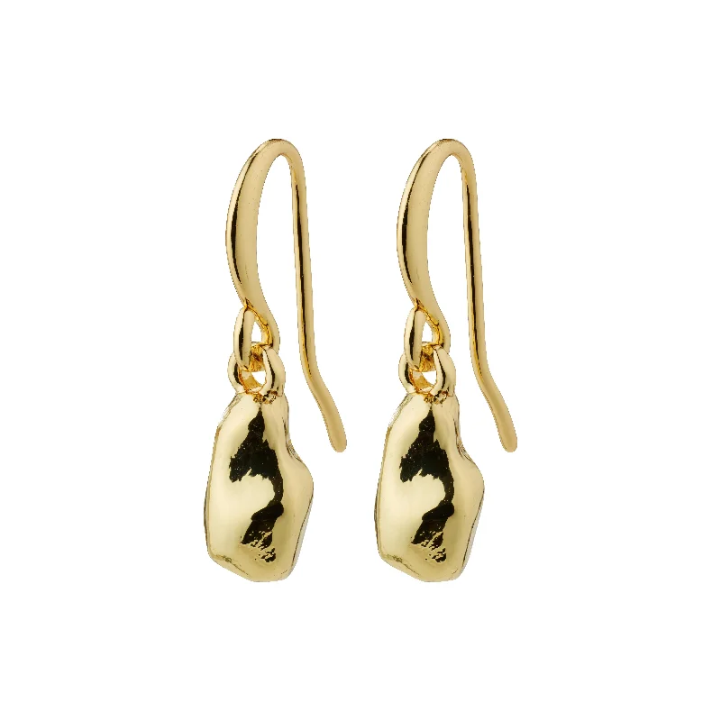 Drop earrings with emerald green stones for an elegant and rich appearance -CHANTAL earrings gold-plated