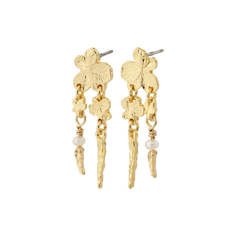 Drop earrings with twisted metal designs for a unique, artistic accessory -ZHURI earrings gold-plated