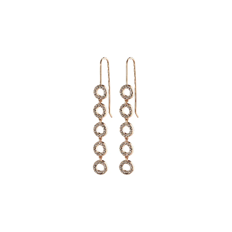 Drop earrings with pearl drops and gold accents for a chic and timeless look -TESSA earrings rosegold-plated