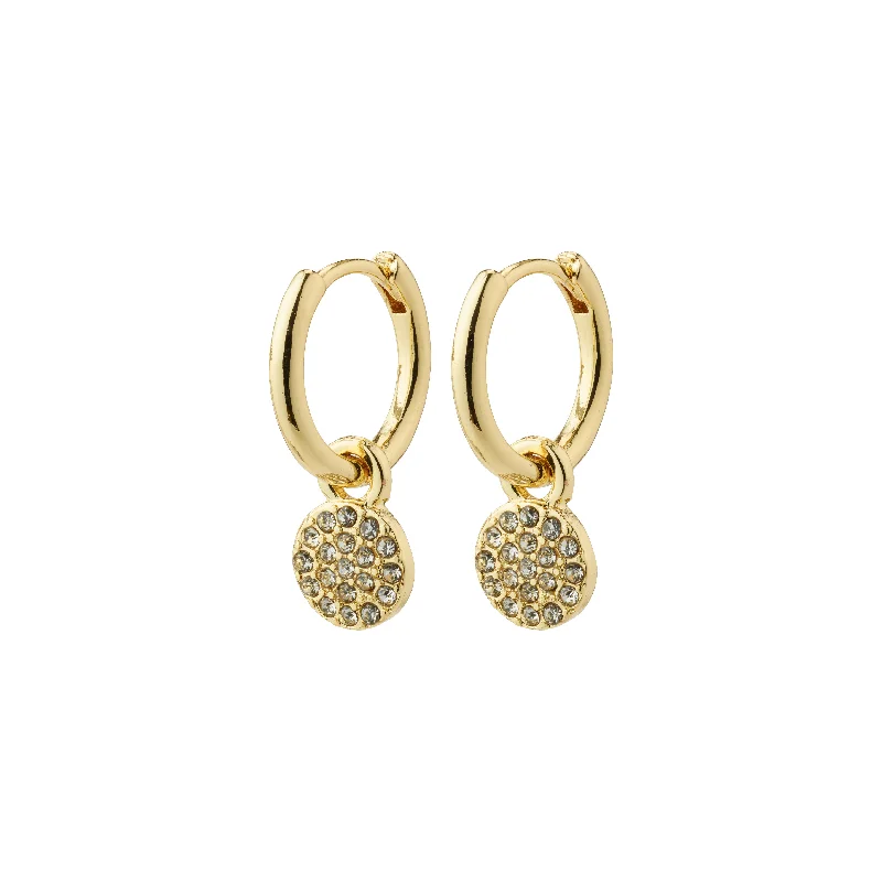 Simple drop earrings for everyday wear with classic and minimalist designs -CHAYENNE crystal hoop earrings gold-plated