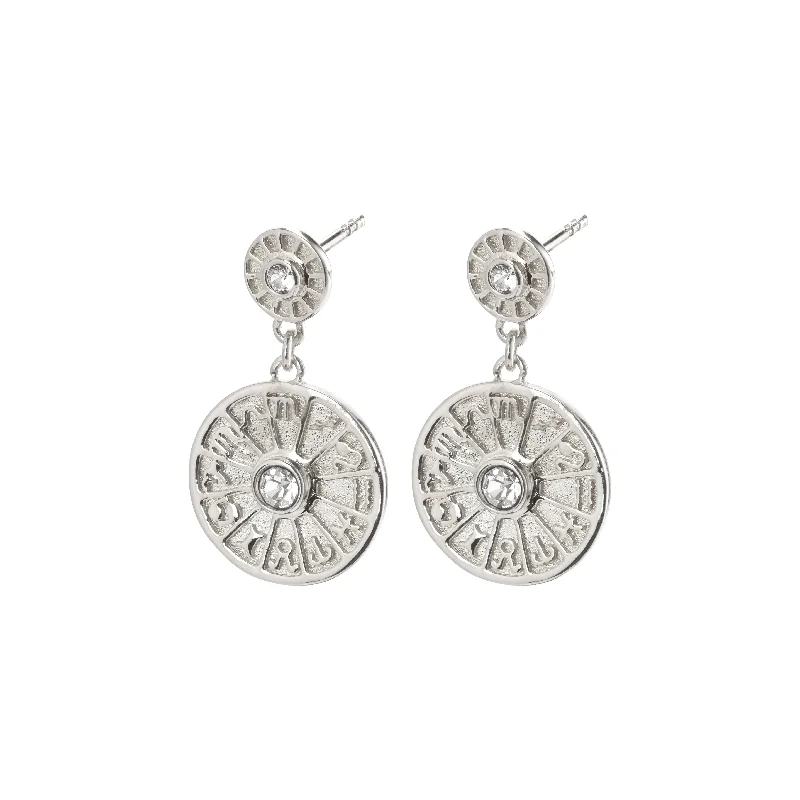 Sparkling drop earrings for brides with intricate crystal detailing for refined elegance -FIA earrings silver-plated